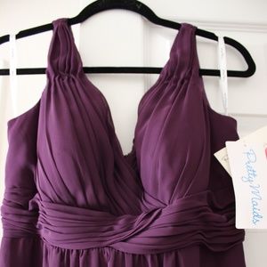 Full length Aubergine Chiffon Dress